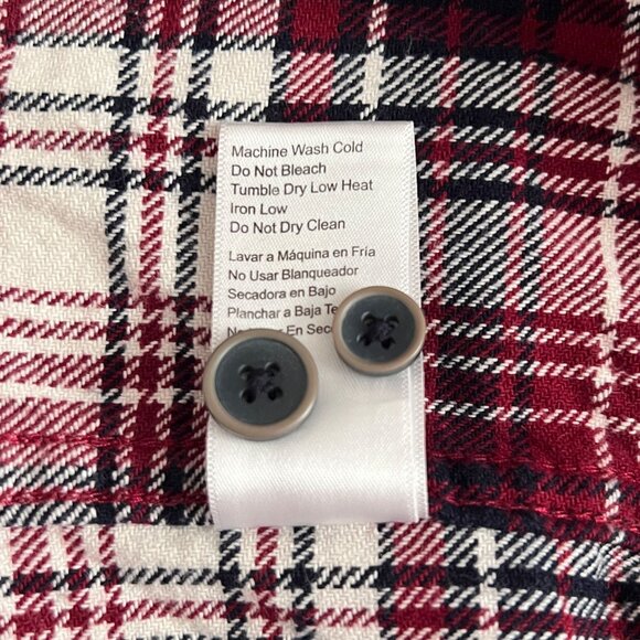 Jachs Flannel Button Up Shirt Mens 2XL Pockets Casual Heavy Plaid Red - Picture 9 of 12